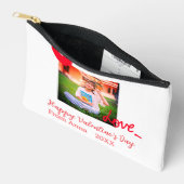 赤いハートラブハッピーバレンタインデー追加フォト名 アクセサリーポーチ (見開き)