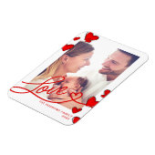 赤いハートラブバレンタインデーの写真マグネット マグネット (左側)