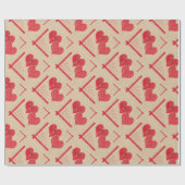 赤いハートラブバレンタインデー ラッピングペーパー (フラット)
