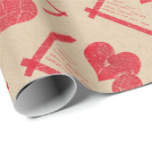 赤いハートラブバレンタインデー ラッピングペーパー (ロールコーナー)