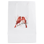 赤いハートラブバード ミディアムペーパーバッグ (裏面)