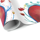 赤いハートラブラッピング紙 ラッピングペーパー (ロールコーナー)