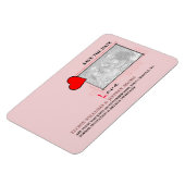 赤いハートラブ日付の写真を保存 マグネット (左側)