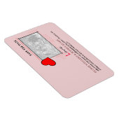 赤いハートラブ日付の写真を保存 マグネット (右側)