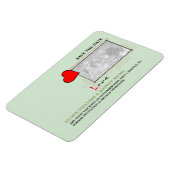 赤いハートラブ日付の写真を保存 マグネット (左側)