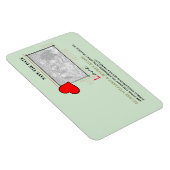 赤いハートラブ日付の写真を保存 マグネット (右側)