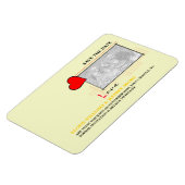 赤いハートラブ日付の写真を保存 マグネット (左側)