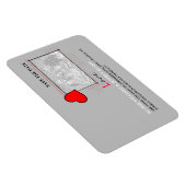 赤いハートラブ日付の写真を保存 マグネット (右側)