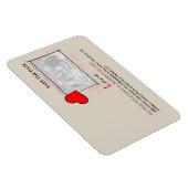 赤いハートラブ日付の写真を保存 マグネット (右側)