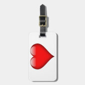 赤いハートラブ ラゲッジタグ (正面縦)