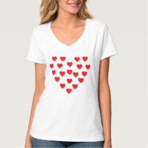 赤いハートラブTシャツ
