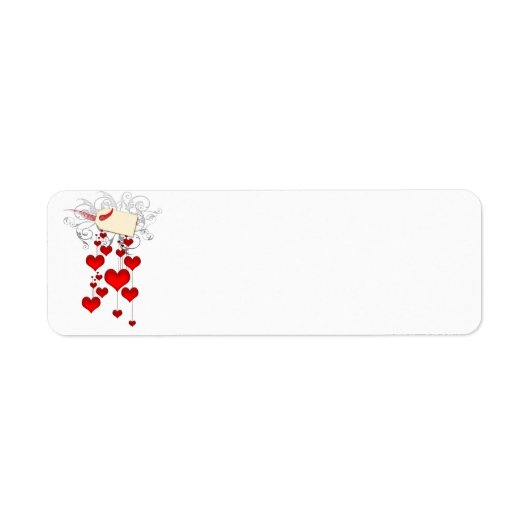 赤いハートラベル ラベル (正面)