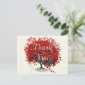 赤いハートリーフツリーサンキュー ポストカード (スタンド正面)