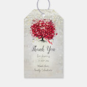 赤いハートリーフツリーザスターズギフトラベル ギフトタグ (裏面)