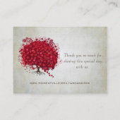 赤いハートリーフツリーテーブル座席表 プレイスカード (裏面)