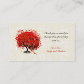 赤いハートリーフツリーテーブル座席表 プレイスカード (裏面)