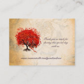 赤いハートリーフツリーテーブル座席表 プレイスカード (裏面)