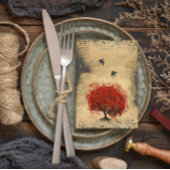 赤いハートリーフツリー中世ルネッサンス結婚ズ 招待状