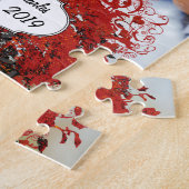 赤いハートリーフツリー ジグソーパズル (側面)