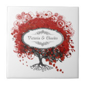 赤いハートリーフツリー タイル (正面)