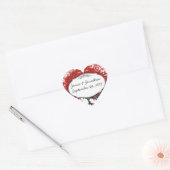 赤いハートリーフツリー ハートシール (封筒)