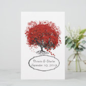 赤いハートリーフツリー 便箋 (スタンド正面)