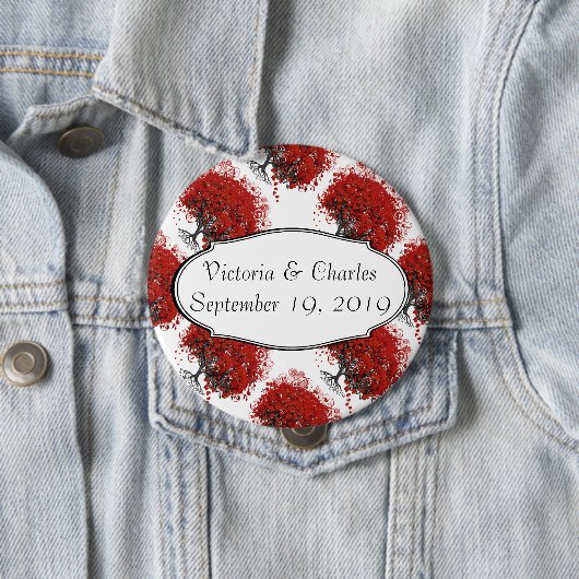 赤いハートリーフツリー 缶バッジ (インサイチュ)