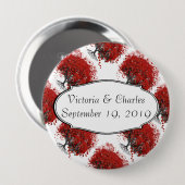 赤いハートリーフツリー 缶バッジ (正面&裏面)