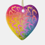 赤いハートレインボーセラミックオーナメント セラミックオーナメント (右)