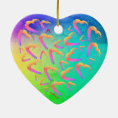 赤いハートレインボーセラミックオーナメント セラミックオーナメント (裏面)