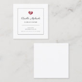 赤いハートロシンプルゴの導入連絡 スクエア名刺 (正面/裏面)