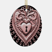 赤いハートロックオーナメント セラミックオーナメント (右)