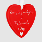 赤いハートロマンチックバレンタインデー オーナメント (正面)
