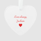 赤いハートロマンチックバレンタインデー オーナメント (裏面)