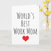 赤いハートワールド最高のズ・ワーク・ママ カード (黄色い花)