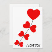 赤いハートヴァレンティーンズデイミニマルシンプル シーズンカード (正面/裏面)