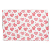 赤いハートヴァレンティーンズデイラブ 枕カバー (正面左)