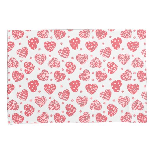 赤いハートヴァレンティーンズデイラブ 枕カバー (正面右)