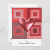 赤いハートヴァレンティーンズデイ招待状 招待状 (正面/裏面)