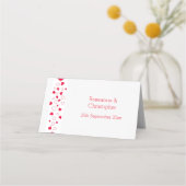 赤いハートヴァレンティ結婚ンズデイ座席表 プレイスカード (裏面)