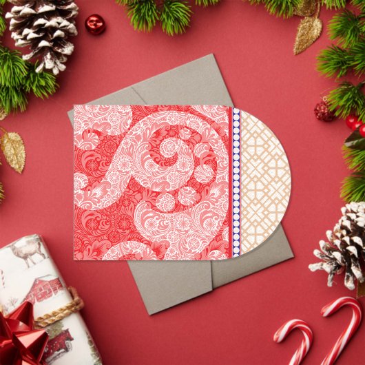 赤いハート付きカード アクリル招待状 (インサイチュ (クリスマス))