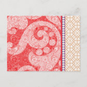 赤いハート付きカード ポストカード (正面)