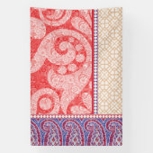 赤いハート付きカード 横断幕 (縦)