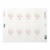 赤いハート付き採用、宗教的、黄色のドット ラベル (フルシート)