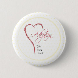 赤いハート付き採用、宗教的、黄色のドット 缶バッジ