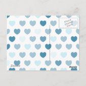 赤いハート付き風船、はがき ポストカード (裏面)