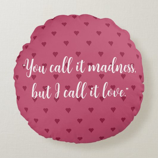 赤いハート円枕 ラウンドクッション (正面)