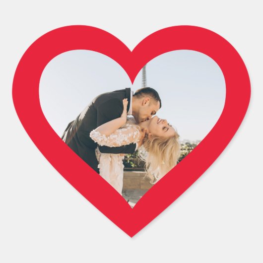 赤いハート写真のハート ハートシール (正面)