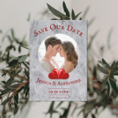 赤いハート写真の日付の保存 セーブザデート