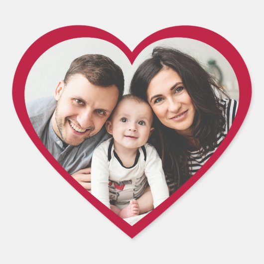 「赤いハート写真カットアウトバレンタインデーのステッカー ハートシール (正面)